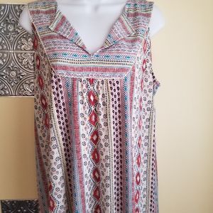 Style & Co Ruffled Hem Boho Style Pullover Dress Sz M